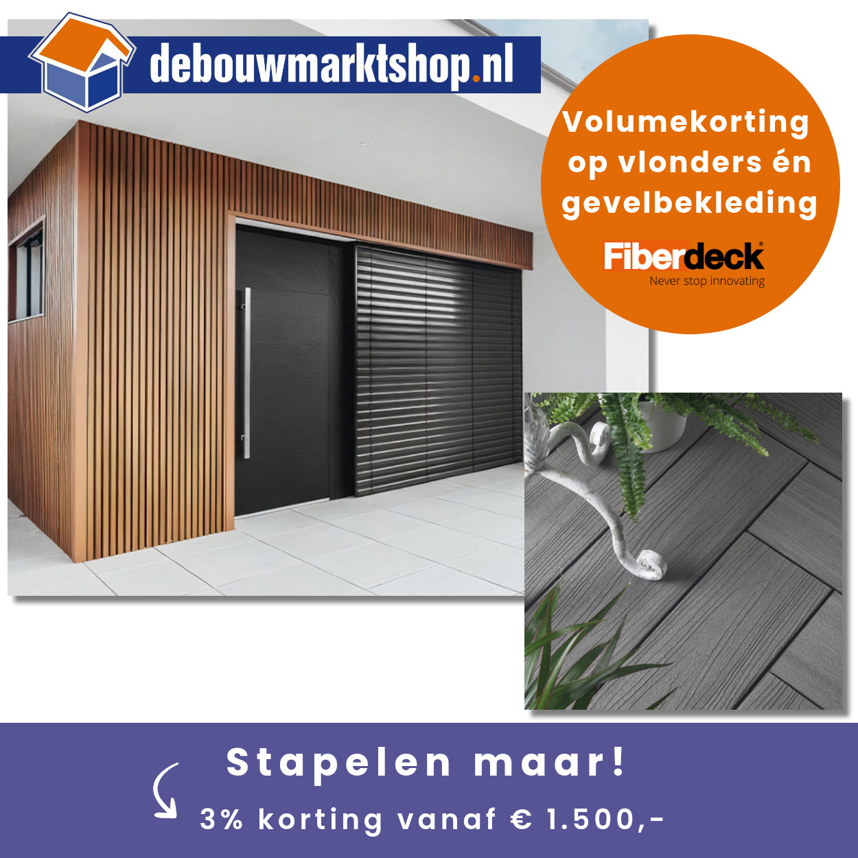 Fiberdeck Premium Composiet Vlonderplank Massief Ipé